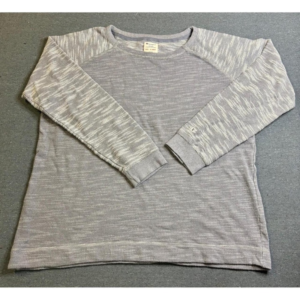 Champion Grey Space Dye Raglan Long‎ Sleeve Sweatshirt Pullover XL